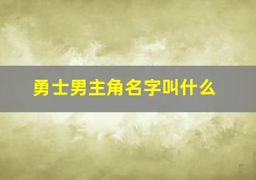 勇士男主角名字叫什么