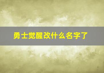 勇士觉醒改什么名字了