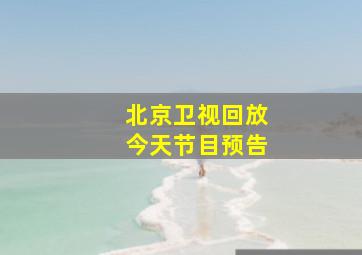 北京卫视回放今天节目预告