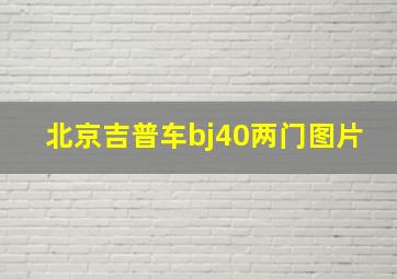 北京吉普车bj40两门图片