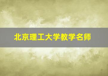 北京理工大学教学名师