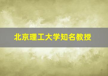 北京理工大学知名教授