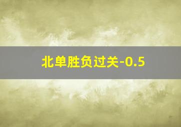 北单胜负过关-0.5