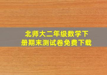 北师大二年级数学下册期末测试卷免费下载