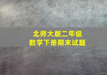 北师大版二年级数学下册期末试题