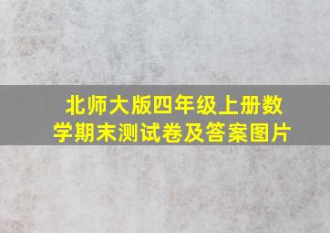 北师大版四年级上册数学期末测试卷及答案图片