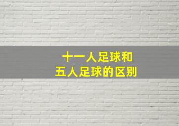 十一人足球和五人足球的区别