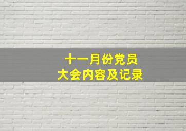 十一月份党员大会内容及记录