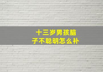 十三岁男孩脑子不聪明怎么补