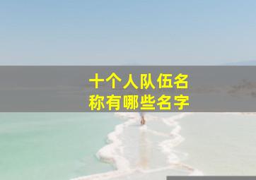 十个人队伍名称有哪些名字