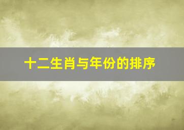 十二生肖与年份的排序