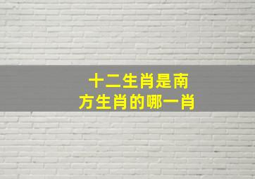 十二生肖是南方生肖的哪一肖