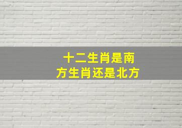 十二生肖是南方生肖还是北方