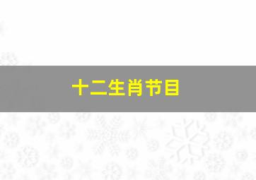 十二生肖节目