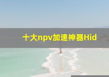 十大npv加速神器Hid