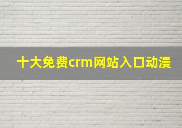 十大免费crm网站入口动漫