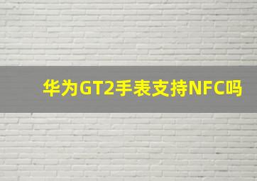 华为GT2手表支持NFC吗