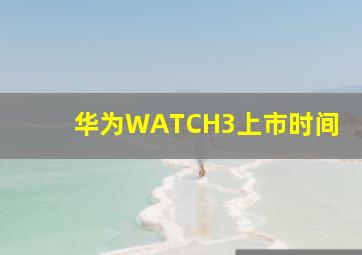 华为WATCH3上市时间