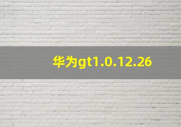 华为gt1.0.12.26