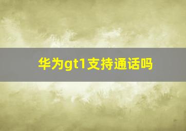 华为gt1支持通话吗