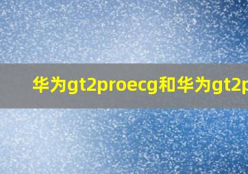 华为gt2proecg和华为gt2pro