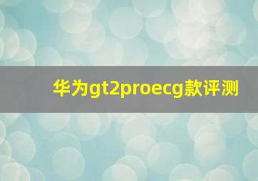 华为gt2proecg款评测