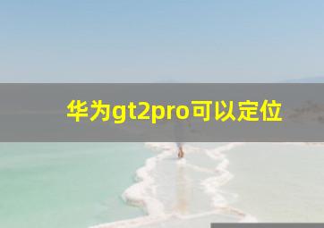 华为gt2pro可以定位