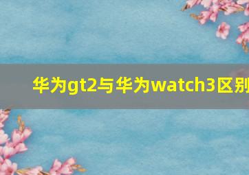 华为gt2与华为watch3区别