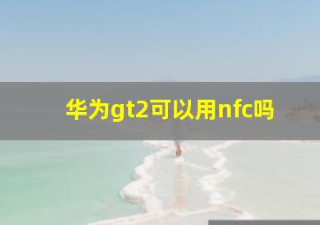 华为gt2可以用nfc吗