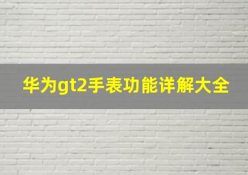 华为gt2手表功能详解大全