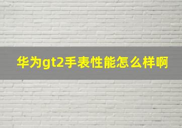 华为gt2手表性能怎么样啊