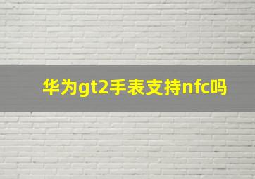 华为gt2手表支持nfc吗