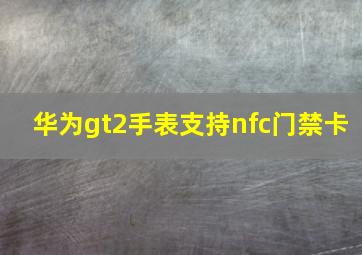 华为gt2手表支持nfc门禁卡