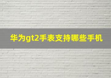 华为gt2手表支持哪些手机