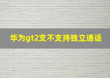 华为gt2支不支持独立通话