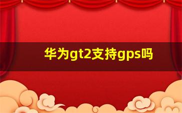 华为gt2支持gps吗