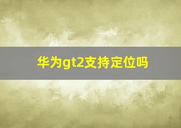 华为gt2支持定位吗