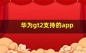 华为gt2支持的app