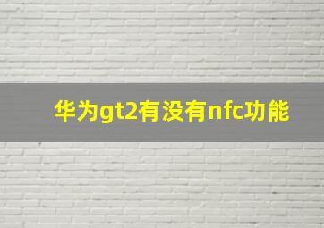 华为gt2有没有nfc功能