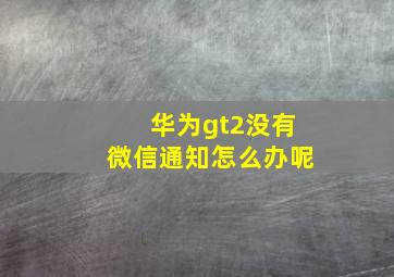 华为gt2没有微信通知怎么办呢