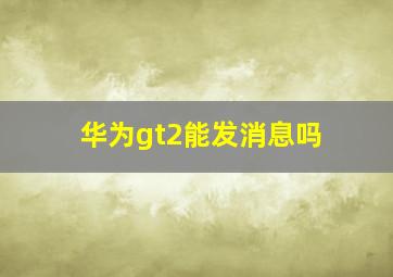 华为gt2能发消息吗