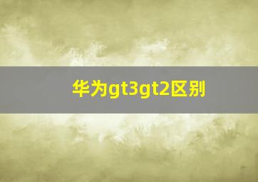 华为gt3gt2区别