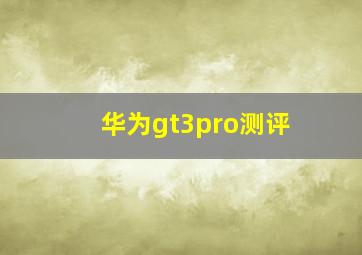 华为gt3pro测评