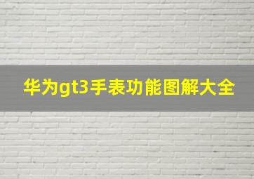 华为gt3手表功能图解大全