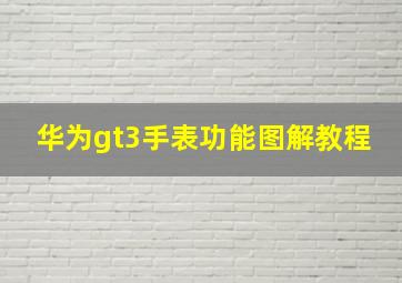 华为gt3手表功能图解教程