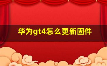 华为gt4怎么更新固件