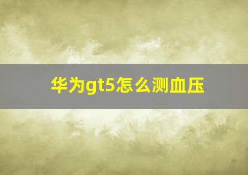 华为gt5怎么测血压