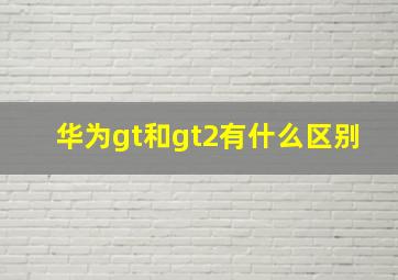 华为gt和gt2有什么区别