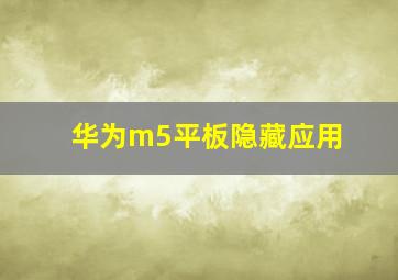 华为m5平板隐藏应用