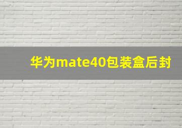 华为mate40包装盒后封